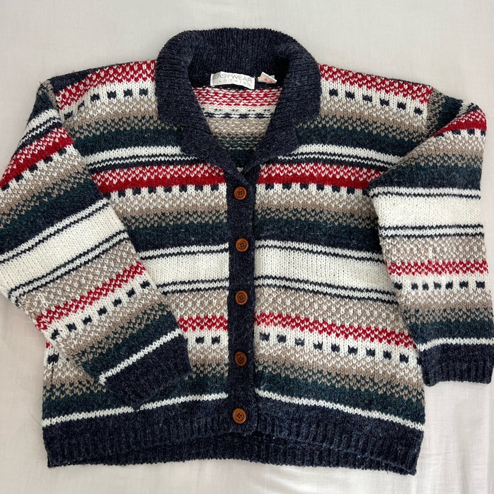 Vintage Grandpa Style - button-up sweater